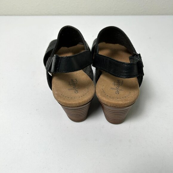 Clarks Collection Sandals Womens Size 9.5 Black Open Toe Ultimate Comfort Shoe - Picture 4 of 12